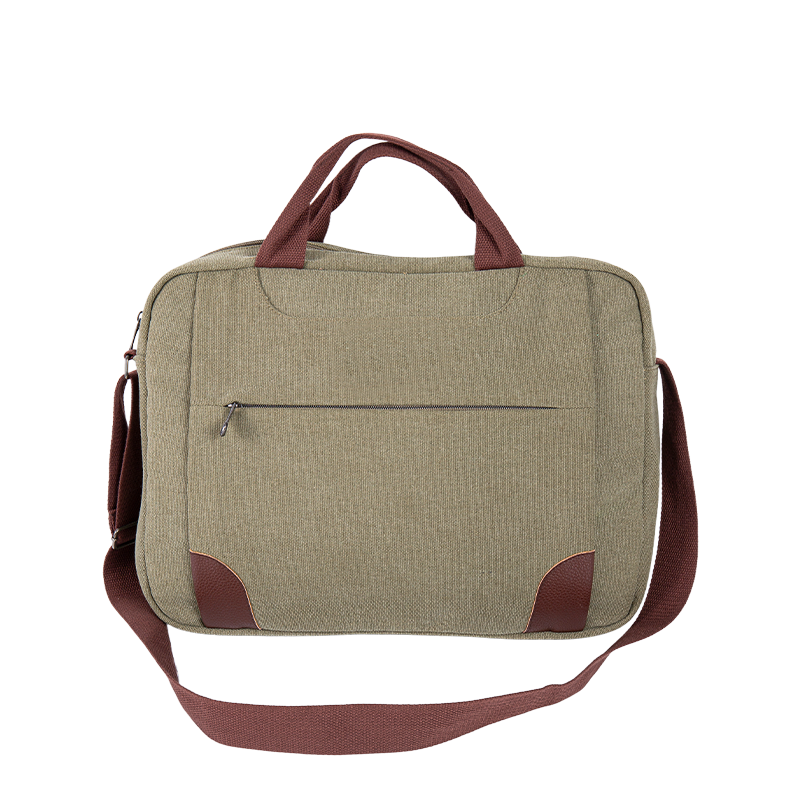 Bolsa de mensajería para computadora portátil - Bolsa de hombro de Crossbody de lona con múltiples compartimentos - Verde