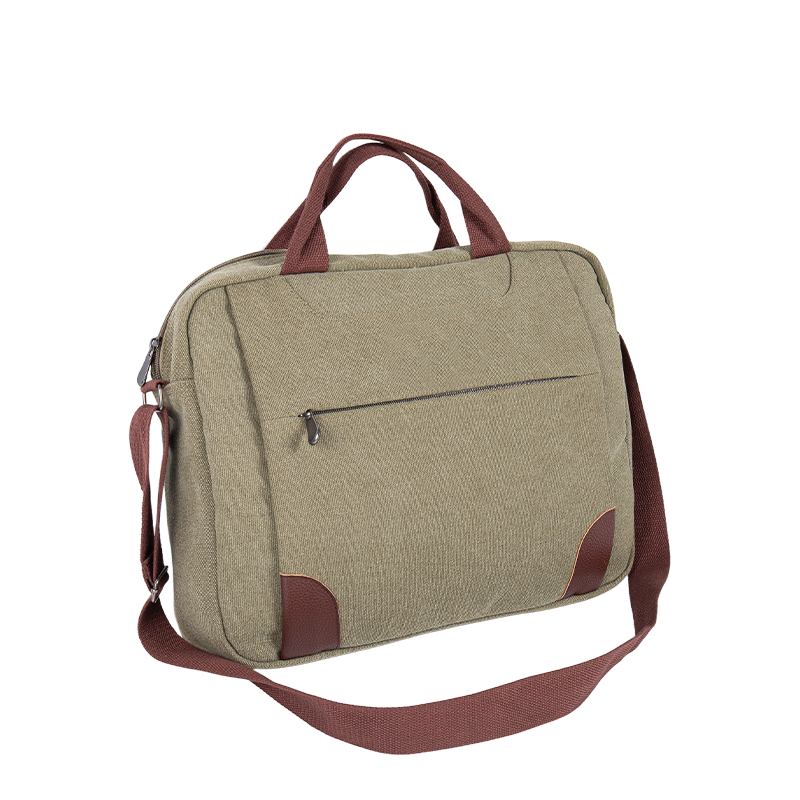 Bolsa de mensajería para computadora portátil - Bolsa de hombro de Crossbody de lona con múltiples compartimentos - Verde