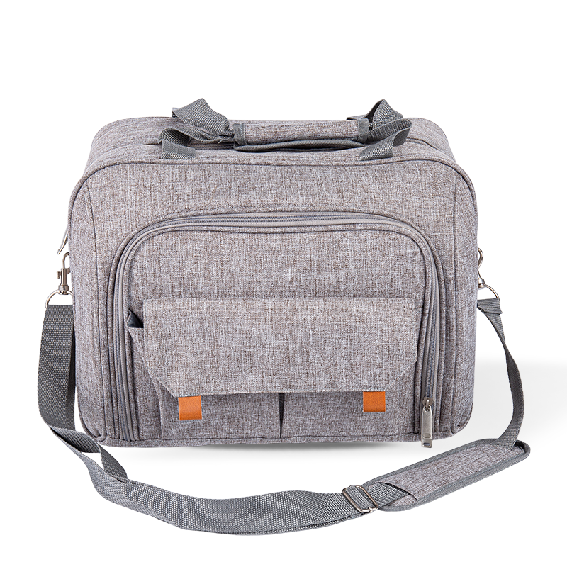 Bolsa de almuerzo de damas, caja de almuerzo aislada para hombres y mujeres de 18L, bolso refrigerado de almuerzo de doble capa expandible, bolso de almuerzo liviano a prueba de fugas, con bolsa de pañuelo lateral (gris)