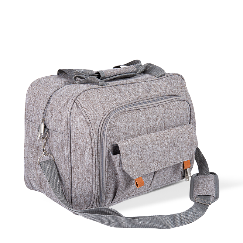 Bolsa de almuerzo de damas, caja de almuerzo aislada para hombres y mujeres de 18L, bolso refrigerado de almuerzo de doble capa expandible, bolso de almuerzo liviano a prueba de fugas, con bolsa de pañuelo lateral (gris)