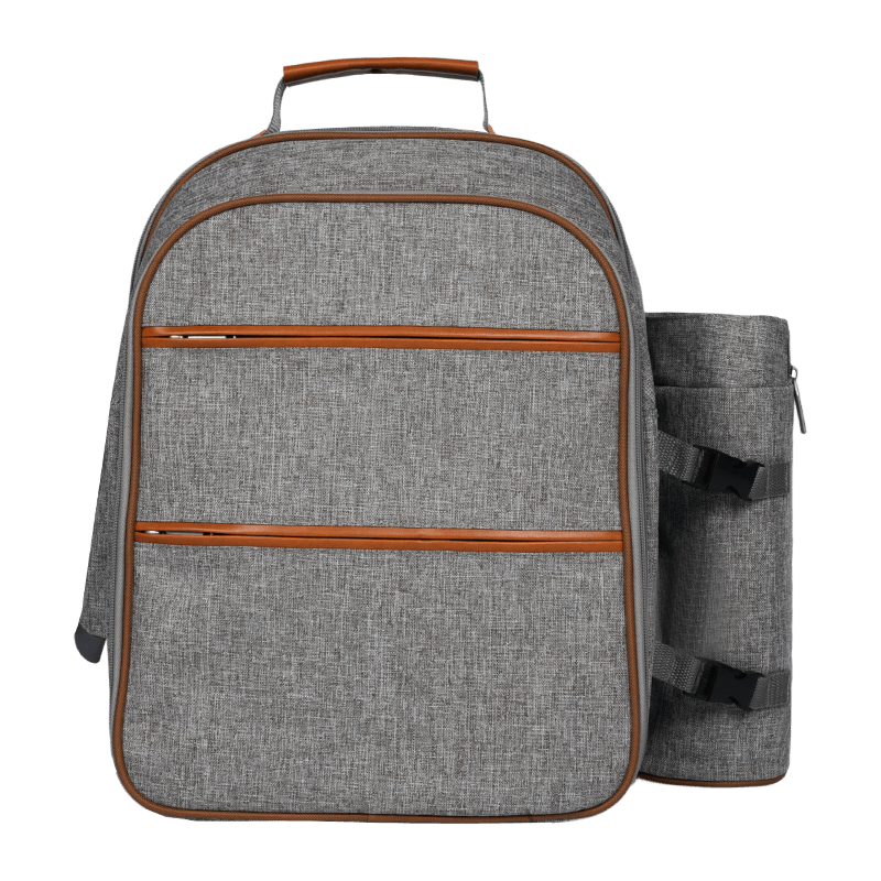 Juego de mochila de picnic de estilo clásico, adecuado para 4 habitaciones con refrigeración aislada, estantes para botellas de vino, mantas de lana, vajilla y envases de alimentos