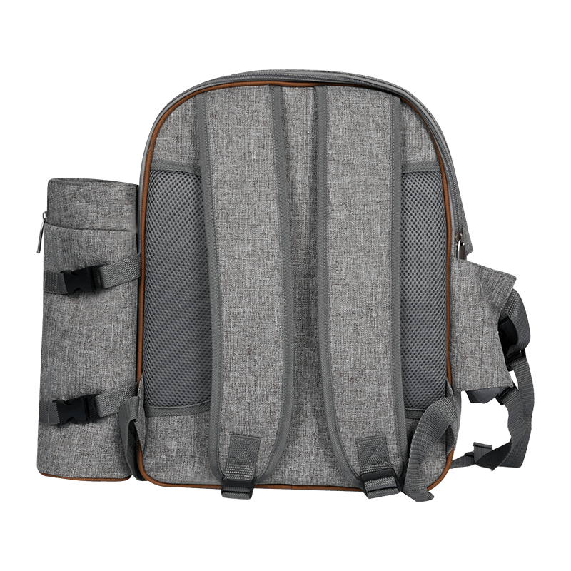 Juego de mochila de picnic de estilo clásico, adecuado para 4 habitaciones con refrigeración aislada, estantes para botellas de vino, mantas de lana, vajilla y envases de alimentos