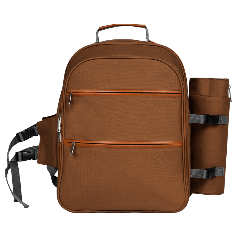 Juego de mochila de picnic de estilo clásico, adecuado para 4 habitaciones con refrigeración aislada, estantes para botellas de vino, mantas de lana, vajilla y envases de alimentos