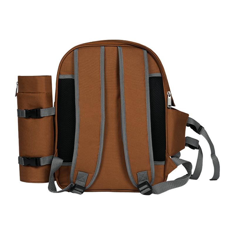 Juego de mochila de picnic de estilo clásico, adecuado para 4 habitaciones con refrigeración aislada, estantes para botellas de vino, mantas de lana, vajilla y envases de alimentos