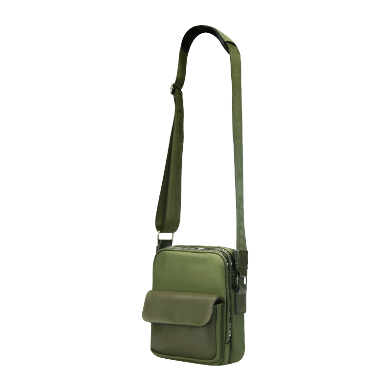 Bolso retro con logotipo personalizado, cremallera, bolso de hombro de cuero PU para hombre