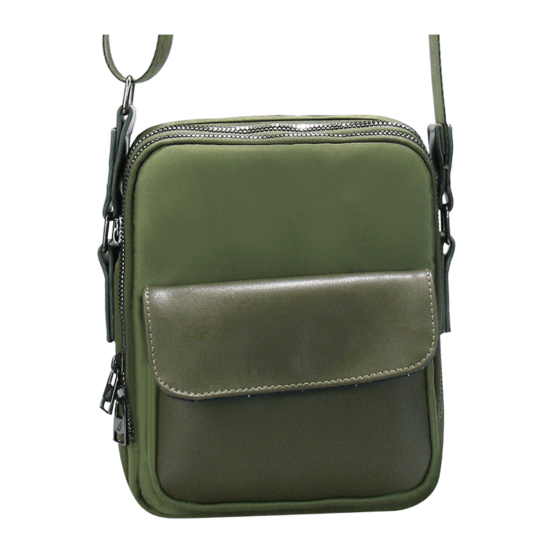 Bolso retro con logotipo personalizado, cremallera, bolso de hombro de cuero PU para hombre