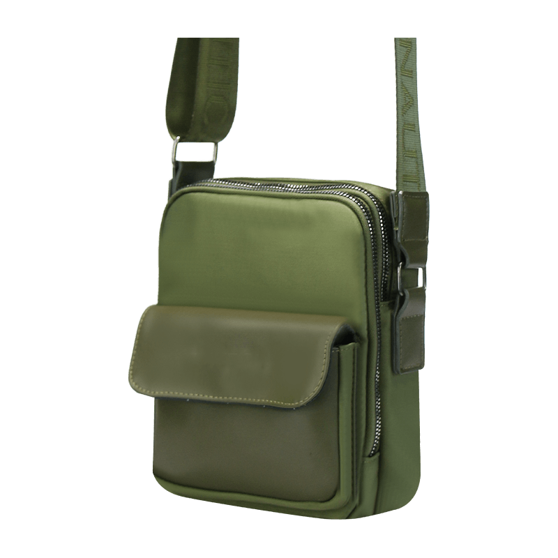 Bolso retro con logotipo personalizado, cremallera, bolso de hombro de cuero PU para hombre