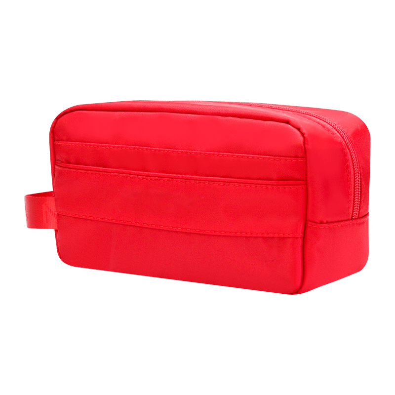 Estuche para lápices rojo creativo multifuncional estuche para lápices de doble capa con asa