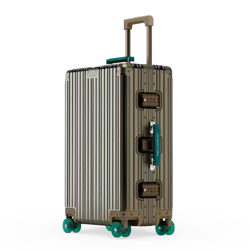 Maleta con ruedas de aleación de aluminio y magnesio con ruedas universales, maleta de viaje retro para hombres y mujeres, equipaje de mano