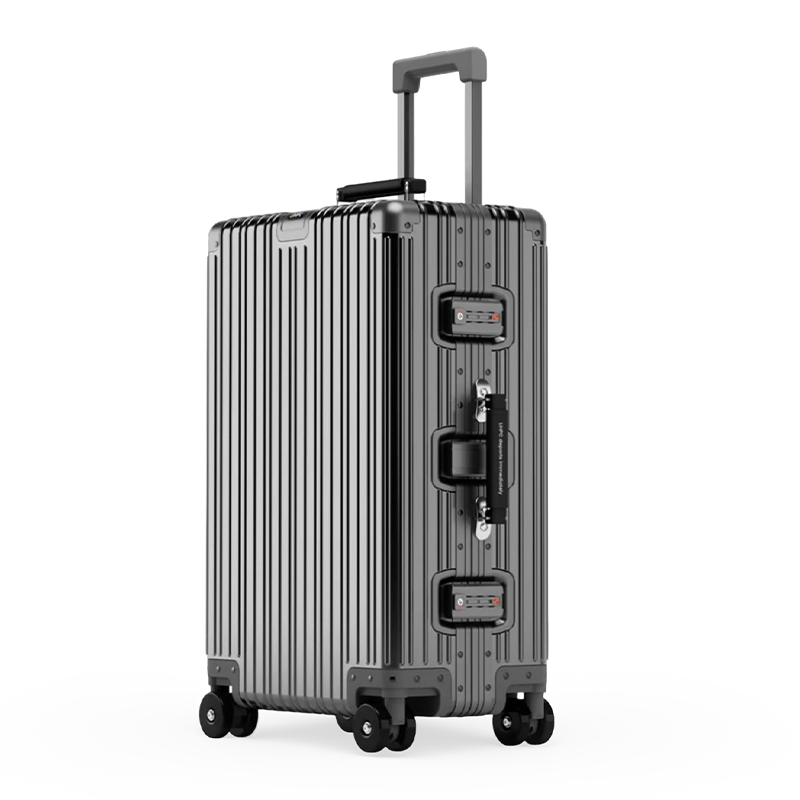 Maleta con ruedas de aleación de aluminio y magnesio con ruedas universales, maleta de viaje retro para hombres y mujeres, equipaje de mano
