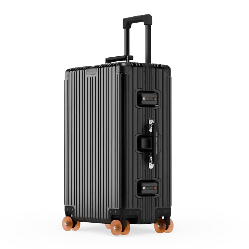 Maleta con ruedas de aleación de aluminio y magnesio con ruedas universales, maleta de viaje retro para hombres y mujeres, equipaje de mano