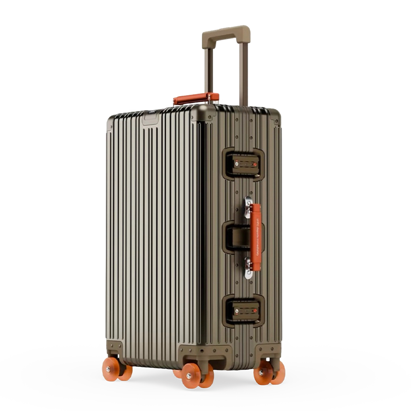 Maleta con ruedas de aleación de aluminio y magnesio con ruedas universales, maleta de viaje retro para hombres y mujeres, equipaje de mano