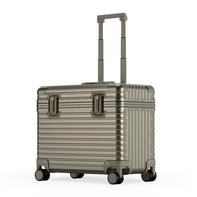 Equipaje de viaje de aleación de aluminio y magnesio de 20 pulgadas con ruedas universales, estilo empresarial, maleta con ruedas de lujo ligera, equipaje de mano unisex