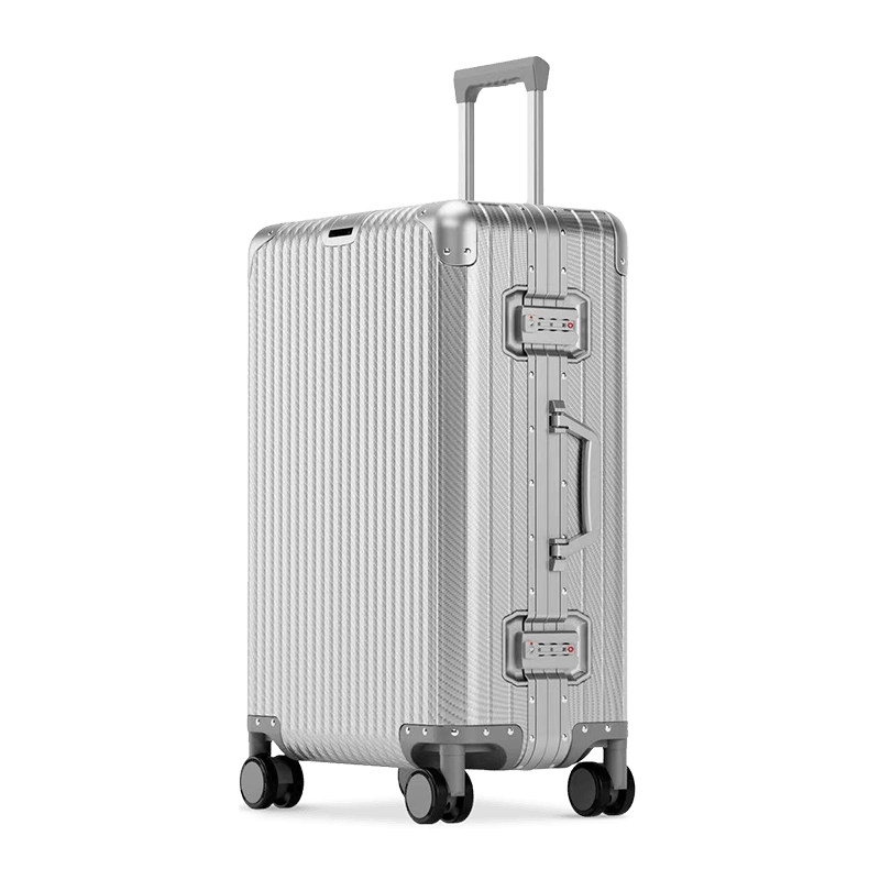 Equipaje de aleación de aluminio y magnesio con ruedas universales y cerradura de combinación, maleta de viaje de gran capacidad