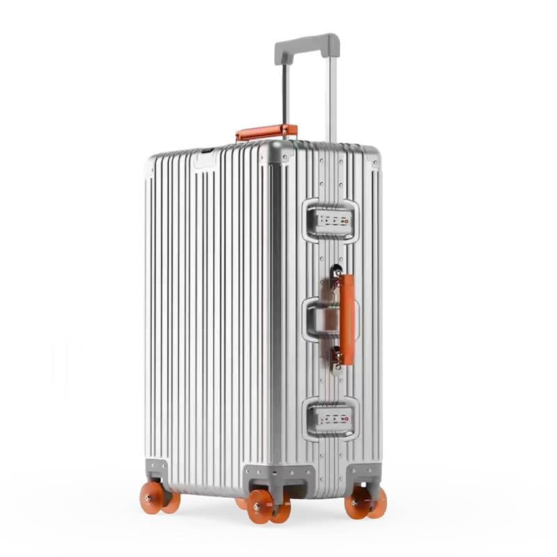 Maleta con ruedas de aleación de aluminio y magnesio con ruedas universales, maleta de viaje retro para hombres y mujeres, equipaje de mano
