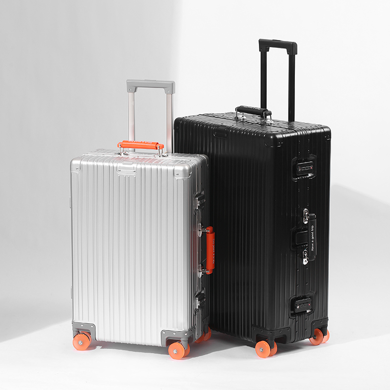 Maleta con ruedas de aleación de aluminio y magnesio con ruedas universales, maleta de viaje retro para hombres y mujeres, equipaje de mano