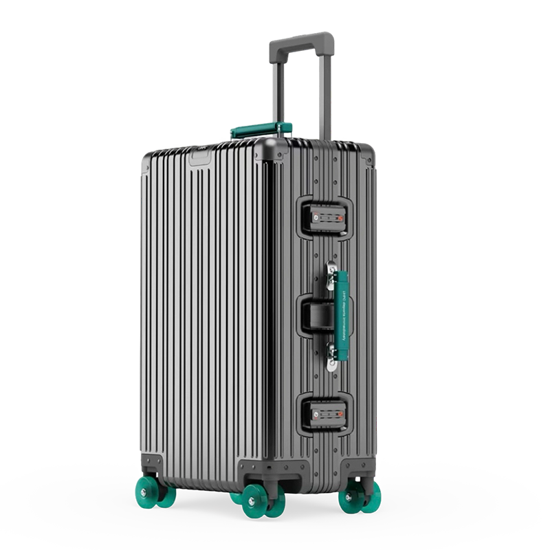 Maleta con ruedas de aleación de aluminio y magnesio con ruedas universales, maleta de viaje retro para hombres y mujeres, equipaje de mano