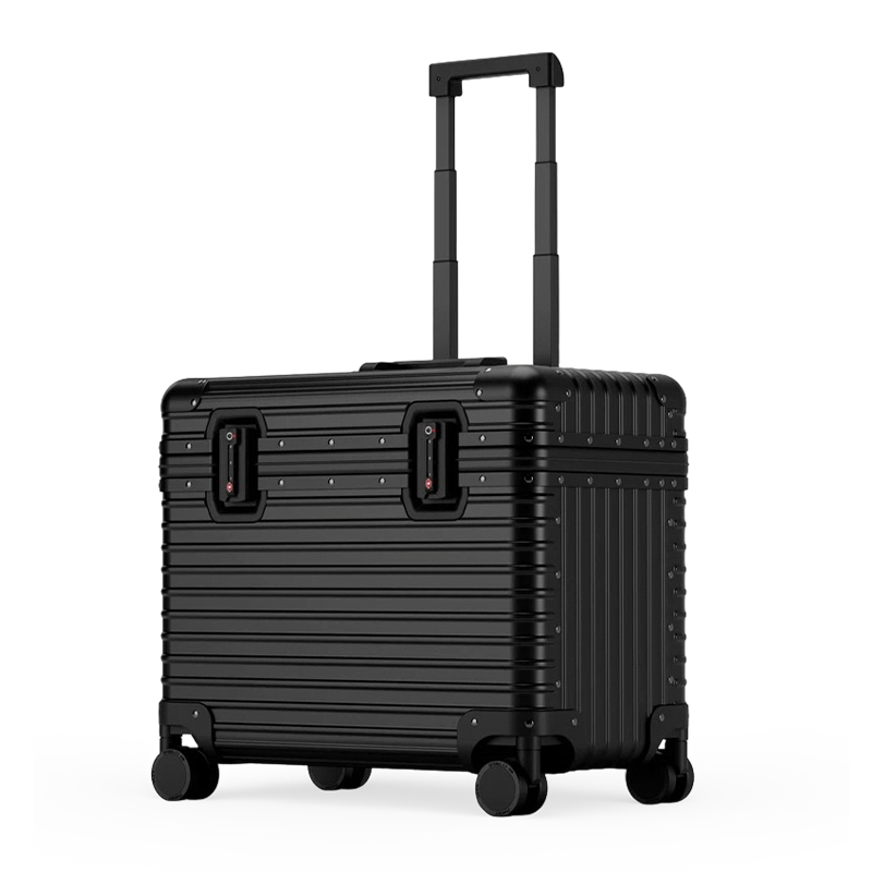 Equipaje de viaje de aleación de aluminio y magnesio de 20 pulgadas con ruedas universales, estilo empresarial, maleta con ruedas de lujo ligera, equipaje de mano unisex