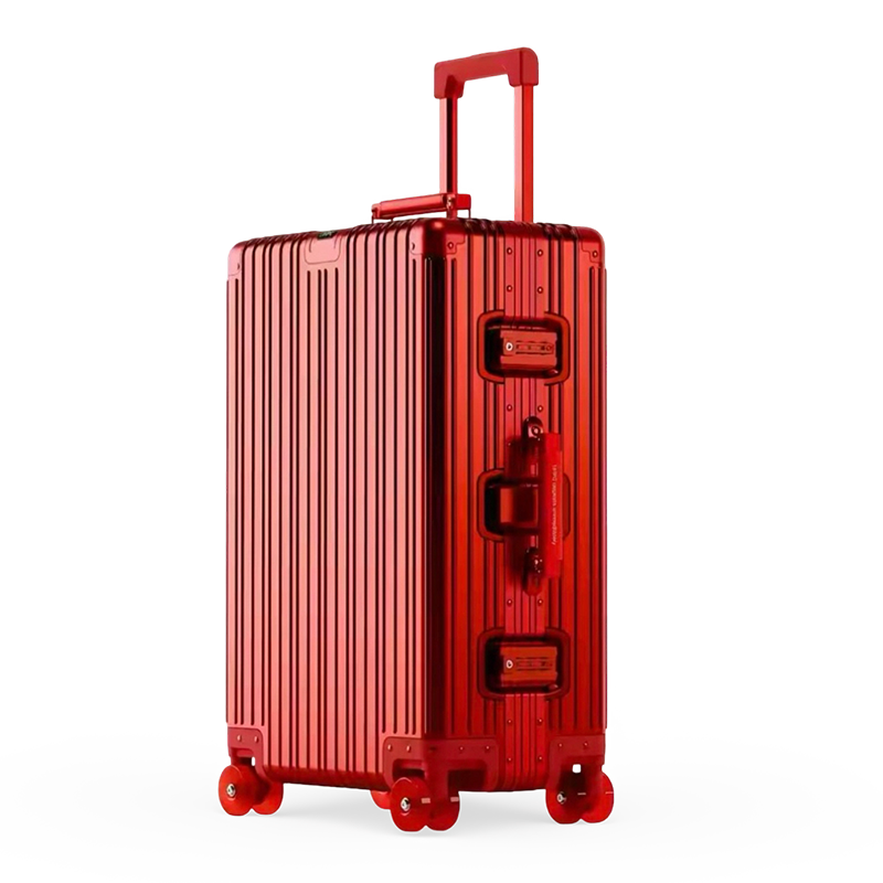 Maleta con ruedas de aleación de aluminio y magnesio con ruedas universales, maleta de viaje retro para hombres y mujeres, equipaje de mano