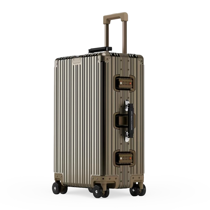 Maleta con ruedas de aleación de aluminio y magnesio con ruedas universales, maleta de viaje retro para hombres y mujeres, equipaje de mano