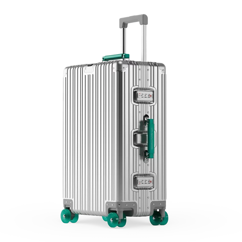 Maleta con ruedas de aleación de aluminio y magnesio con ruedas universales, maleta de viaje retro para hombres y mujeres, equipaje de mano