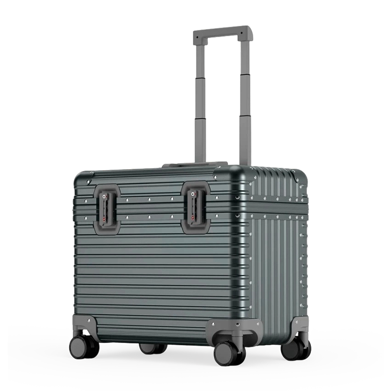 Equipaje de viaje de aleación de aluminio y magnesio de 20 pulgadas con ruedas universales, estilo empresarial, maleta con ruedas de lujo ligera, equipaje de mano unisex